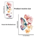 Aquarell Schmetterling und Blumen Wandtattoo Set mit Layout und fertigen Maßen - Blume Und Schmetterling (PH_QTA7)