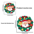 Detail showing sheet size and finished display dimensions for Santa Claus wall stickers - Christmas Cartoon Door Sticker (PH-QT9135)