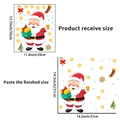 Christmas wall decal dimensions showing receive size and finished layout size - Santa Claus & Stars (PH-QT9136)