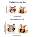 3D cartoon mice wall sticker set, measuring 13x29cm, perfect for cozy home room decor - Ph-qt2222 Mouse