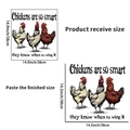 Three realistic roosters wall sticker 14.5x14.5 inch size guide for room decoration - Ph-qt9178 Three Roosters