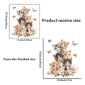 Cartoon kitten flower wall stickers for home decor, 45x38cm size variant - Cute Kittens Flowers Butterflies (PH_QTA6猫)