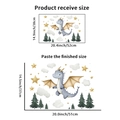Schattige blauwe dinosaurus muursticker inclusief afmetingen voor de babykamer decor - Kleine Dinosaurus