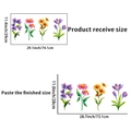 Pegatinas de pared florales en acuarela con campanillas púrpuras y margaritas de PVC - Combinación de Patrones Florales