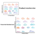 Colorful watercolor cloud wall stickers set in pastel pink and blue for nursery decor - Multi-Color Clouds (PH_QTA63)