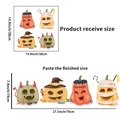 Halloween ghost pumpkin stickers showing mummy and wizard styles for wall decor - Halloween Pumpkin (PH_QTA81)