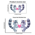 Cartoon raccoon wall sticker showing product receive size and finished size layout - Raccoon