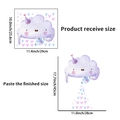 Lavender cloud and hearts wall decal for nursery showing layout and finished sizes - Purple Cloud Watering Style (PH_QTA76)