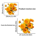 Orange marigold flower wall sticker for bathroom with 29x29cm size specifications - Large Chrysanthemum Style (PH_QTA32)