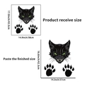 Halloween Schwarze Katze Wandaufkleber mit grünen Augen und Pfoten für Zimmerdeko - Schwarze Katze (PH_QTA142)
