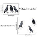 Three black crow wall stickers with 11.4x17.7 inch size specifications for Halloween decor - Crow Style (PH_QTA128)