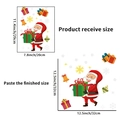 Cartoon Weihnachtsmann Wandsticker mit Geschenkbox und Größenangabe für Deko - Schneemann Und Weihnachtsmann Stil (PH-QT9122)