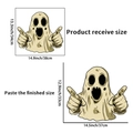 Pegatina de pared de fantasma para Halloween estilo dibujo animado beige 37x33 cm - Ph-qt9645 Fantasma