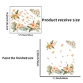 Tropische Hibiskus und Palmblätter Wandtattoo im Aquarell-Blumendesign-Layout - Blumen Glasaufkleber (HP-QT9305)