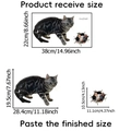 3D cat and mouse wall sticker variant with product dimensions and layout details - Creative Cat And Mouse (PH-QT9165)