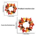 Adesivi ghirlanda autunnale con foglie di acero e zucche con dimensioni di 29x29cm - Ghirlanda del Ringraziamento (PH_QTA184)