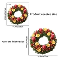 Christmas wreath wall sticker featuring dried oranges, cinnamon sticks, and red candles - Christmas Wreath Style (PH_QTA186)