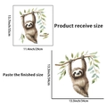Self-adhesive watercolor sloth on branch wall sticker, 35x29cm size for home decoration - Watercolor Sloth Style (PH_QTA121考拉)