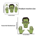 Frankenstein monster wall decal set with green head and hands stickers for Halloween - Green Frankenstein Style