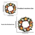 Christmas wall decal with oranges, berries, and pine cones in 38x38cm size - Realistic Christmas Wreath (PH_QTA168)