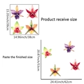 Watercolour orchid wall stickers in four colors with layout and final size dimensions - Watercolor Orchid Style (PH_QTA149)