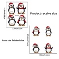 Christmas penguin wall decals showing sheet size 32x38cm and display size 50x55cm - Penguin Style (PH-QT9253)