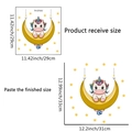 Cartoon unicorn and golden moon wall sticker measuring 29x29cm for room decor - Unicorn Moon Style (PH-QT9242)