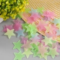 Adesivi murali luminosi 3D a stella in rosa blu e verde per decorazioni fai-da-te bimbi - Multicolore
