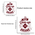 Inspirational red 'Never Give Up' wall sticker for bedroom, dimensions 38x45cm - Never Give Up English Quote (PH_QTA132)