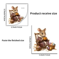 Detail der 3D-Maus-Wandaufkleber mit gemütlicher Maus im Schaukelstuhl mit Ostereiern - Maus im Schaukelstuhl Stil (PH_QTA516)