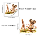Dettaglio dimensioni adesivo topo pittore: foglio 29x29cm e layout finale 28x28cm - Stile Topo di Cartoni Animati Schizzo (PH_QTA514)