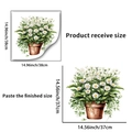 Potted white daisy and green leaf wall sticker for home decor in 14.96 inch variant - White Daisy Potted Style (PH-QT9446)