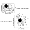 Astronaut wall sticker size guide with original dimensions and finished layout measurements - Astronaut Starry Sky Theme Style (PH-QT9346)