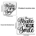 Détail montrant les dimensions et la disposition du sticker mural You Make me Smile noir - You Make me Smile(PH-QT9383)
