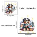 Pegatinas de perro navideño y casa de jengibre con especificaciones de 29x29cm - Estilo Pastor Australiano y Casa de Jengibre (PH_QTA457)