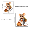 Detailed dimension comparison of cartoon mouse wall sticker for light switch decor - Mouse in Blue Dress (PH_QTA524)