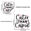 Detail view of Cuter THAN Cupid romantic wall decal with dimensions and application size - Cuter THAN Cupid (PH-QT9376)