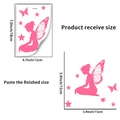 Adesivo murale fata rosa luminosa con dimensioni per decorazione interruttore - Fata Farfalla Stile C (YG_A169)