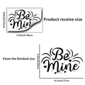 Detailansicht der Größenangaben und des Layouts für den Be Mine Wandaufkleber - Be Mine (PH-QT9382)