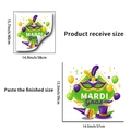 Pegatinas Mardi Gras con tamaño recibido de 40x38cm y dimensiones finales del diseño - Adhesivo de Puerta Carnaval Brasil 1 (PH_QTA581)
