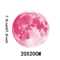Detailed view of pink moon wall sticker showing 20x20cm size and lunar surface texture - Pink / 20cm