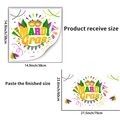 Detailed Mardi Gras wall sticker size guide showing 14.9 inch sheet and 27.5 inch layout - Brazilian Carnival (PH_QTA574)