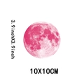 Detailed macro view of 10cm pink moon wall sticker with crater texture for kids' room - Pink / 10cm