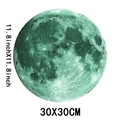 Detailed 30cm glowing moon wall sticker with green texture and craters for kids room decor - Green / 30cm