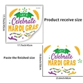 Specifiche dettagliate delle dimensioni per adesivi murali Mardi Gras con layout finale - Tema del Festival Colorato (PH_QTA576)
