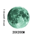 Detailed view of a 20x20cm luminous moon wall sticker with mint green moon texture - Green / 20cm