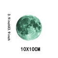 Luminous moon wall sticker detail showing 10x10cm size and green lunar texture - Green / 10cm