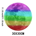 Detailed view of 30x30cm luminous rainbow moon wall sticker for children rooms - Colorful / 30cm