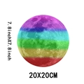 Detailed view of 20cm luminous rainbow moon wall decal with realistic lunar texture - Colorful / 20cm