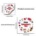 Detail of Happy Valentine's Day wall sticker with red roses and size dimensions - Valentine's Day Style (PH_QTA605)